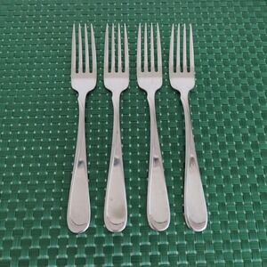 Oneida FLIGHT RELIANCE Dinner Forks Set Lot of 4 Stainless USA Glossy Vintage